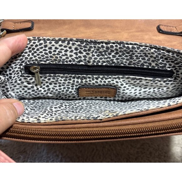 Call It Spring Crossbody Purse Brown Faux Leather Bag Gold Chain & Tassel Accent - Picture 7 of 12